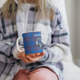 Taza De Café Personalizable Clan Elliot Escudo Badge & Tartan