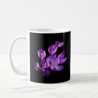 Taza De Café Personalizable Classy Flores púrpuras brutas negra