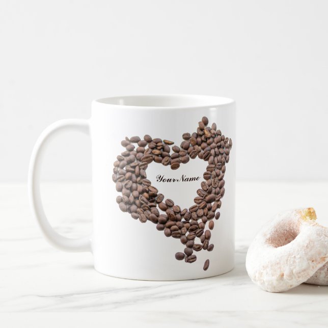 Taza De Café Personalizable Coffeeholsoring mug café frijoles a (Con donut)