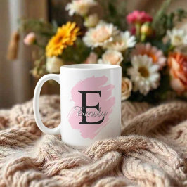 Taza de café personalizable con monograma y nombre