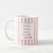 Taza de café personalizable con rayas rosadas lind
