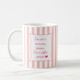 Taza de café personalizable con rayas rosadas lind