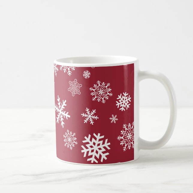 Taza De Café Personalizable Copos de nieve (Derecha)