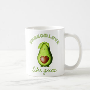 Taza De Café Personalizable Cute Aguacate, arte original dibuja