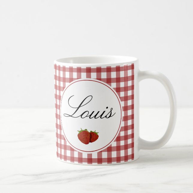 Taza De Café Personalizable Cute Strawberry (Derecha)