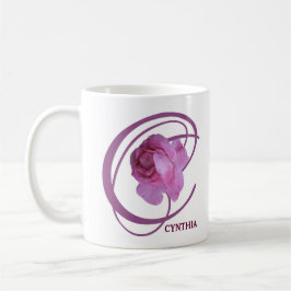 Taza De Café Personalizable Cynthia flores rosadas boho moda