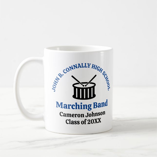 Taza De Café Personalizable de banda de marchas de la escuela s (Izquierda)