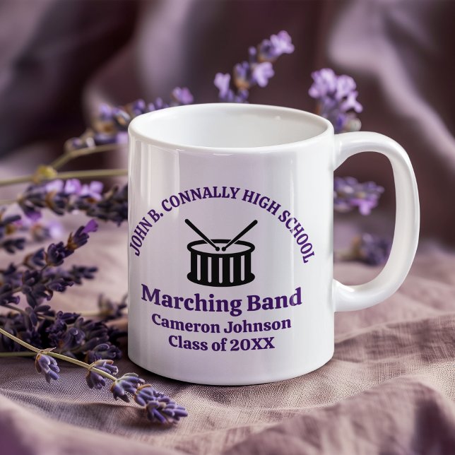 Taza De Café Personalizable de banda morada de marcha de secund (Subido por el creador)