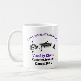 Taza De Café Personalizable de coro de secundaria morado