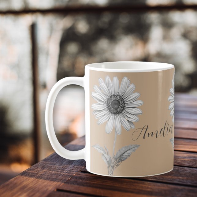 Taza De Café Personalizable de flores de cute daisy (Subido por el creador)