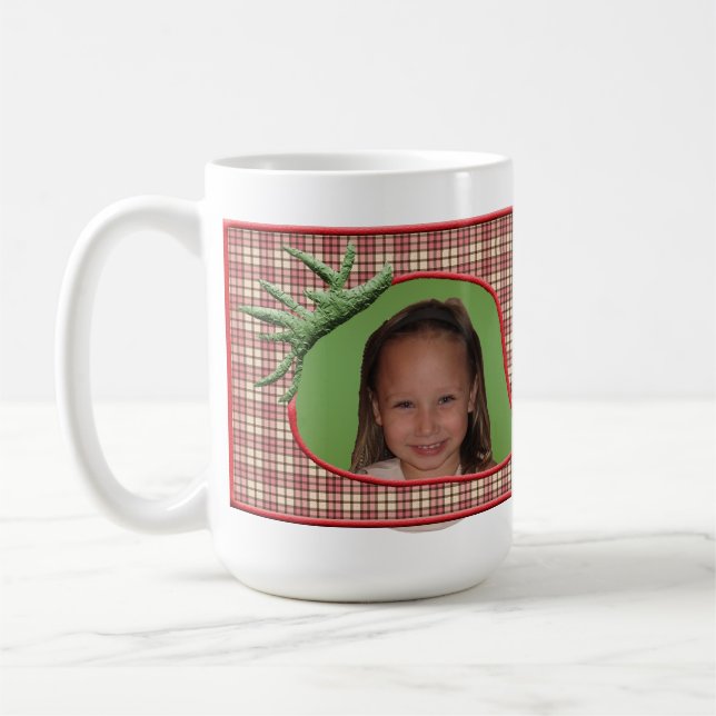 Taza De Café Personalizable de fresa retorcido fotográfico (Izquierda)