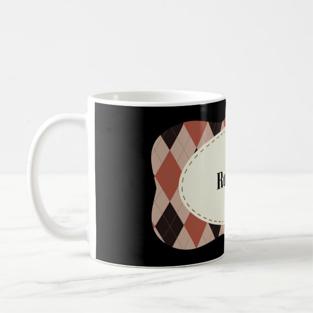 Taza De Café Personalizable de marco de Argyle (Izquierda)