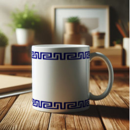 Taza De Café Personalizable de patrón griego minimalista V