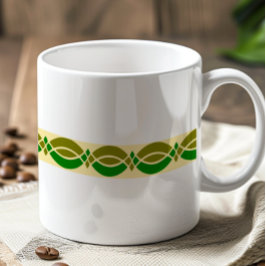 Taza De Café Personalizable de patrón retro minimalista