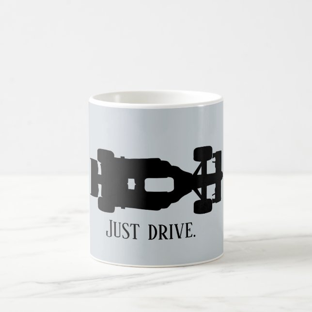 Taza De Café Personalizable de silueta de coche de Carreras (Centro)