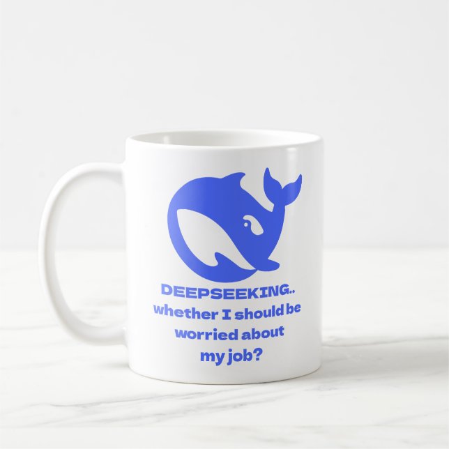 Taza De Café PERSONALIZABLE DEEPSEEK Texto editable personaliza (Izquierda)