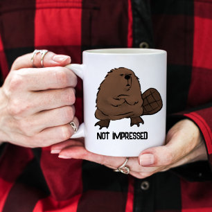 Taza De Café Personalizable del castor no impresionado