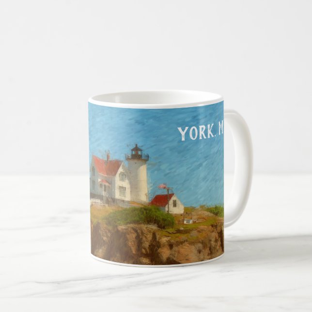 Taza De Café Personalizable del faro de burbujas (Anverso derecho)