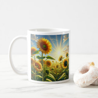 Taza De Café Personalizable del girasol del embrión dorado