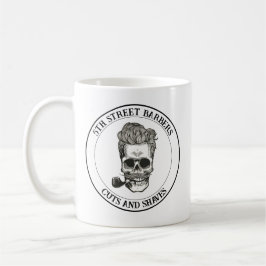 Taza De Café Personalizable del logotipo del cráneo de barbero 