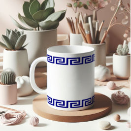 Taza De Café Personalizable del patrón griego minimalista II