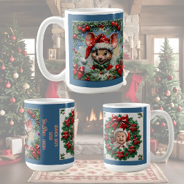 Taza De Café Personalizable del ratón para Navidades de observa