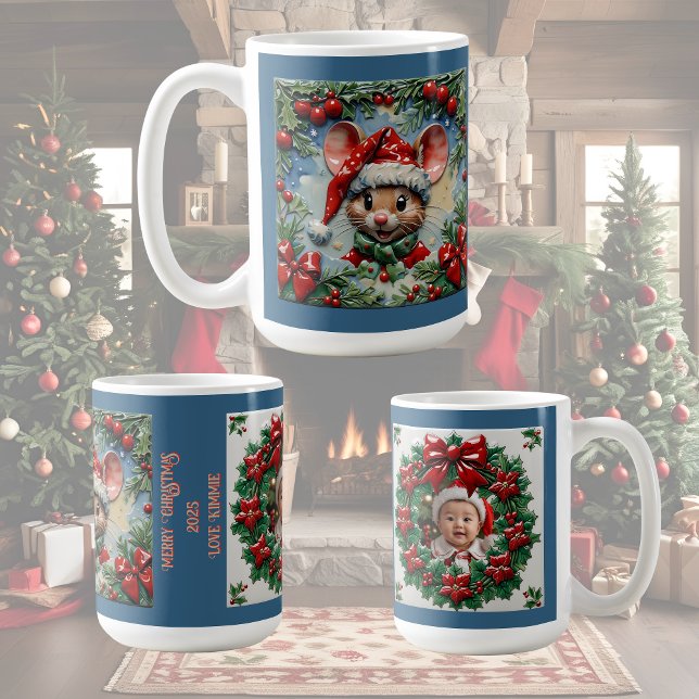 Taza De Café Personalizable del ratón para Navidades de observa (Subido por el creador)