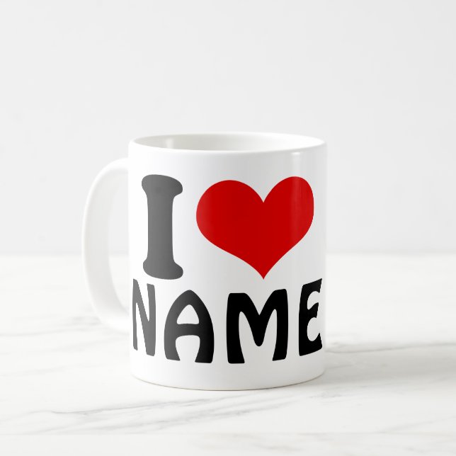 Taza De Café Personalizable Día de San Valentín Amo Personaliza