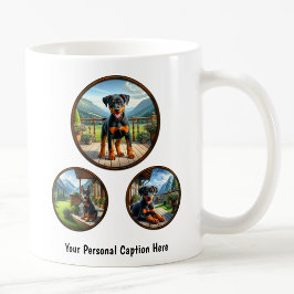 Taza De Café Personalizable Doberman Pinscher Puppy