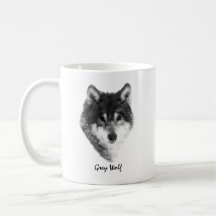 Taza De Café Personalizable elegante Gray Wolf