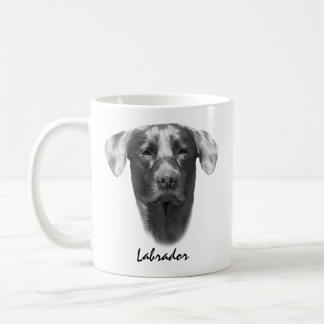 Taza De Café Personalizable elegante Perro de Labrador (Izquierda)