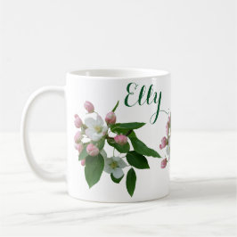 Taza De Café Personalizable Elly nombre bonito floral de flor r