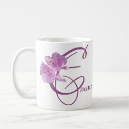 Taza De Café Personalizable Emma nombre boho floral rosa