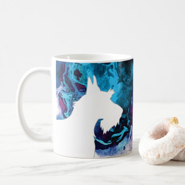 Taza De Café Personalizable escocés acuarela Silhouette Mug BP (Con donut)
