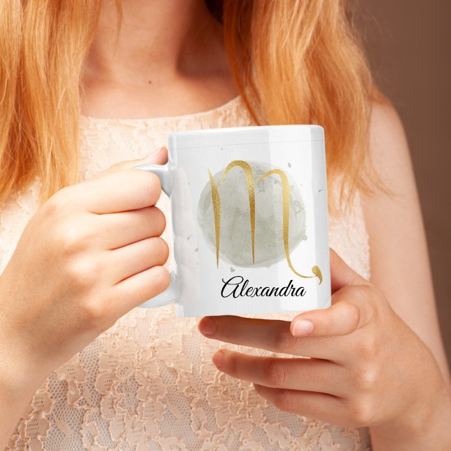 Taza De Café Personalizable Escorpio Acuarela Diseño Zodiaco (Subido por el creador)