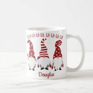 Taza De Café Personalizable Fa La La La La La Santas Gnomes