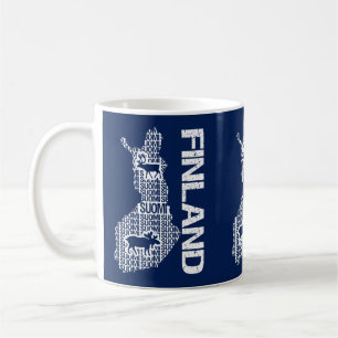 Taza De Café Personalizable FINLAND MAP mug - elegir estilo