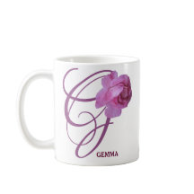 Personalizable Gemma nombre bonito flores rosadas