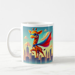 Taza De Café Personalizable Giraffe de Superheroína