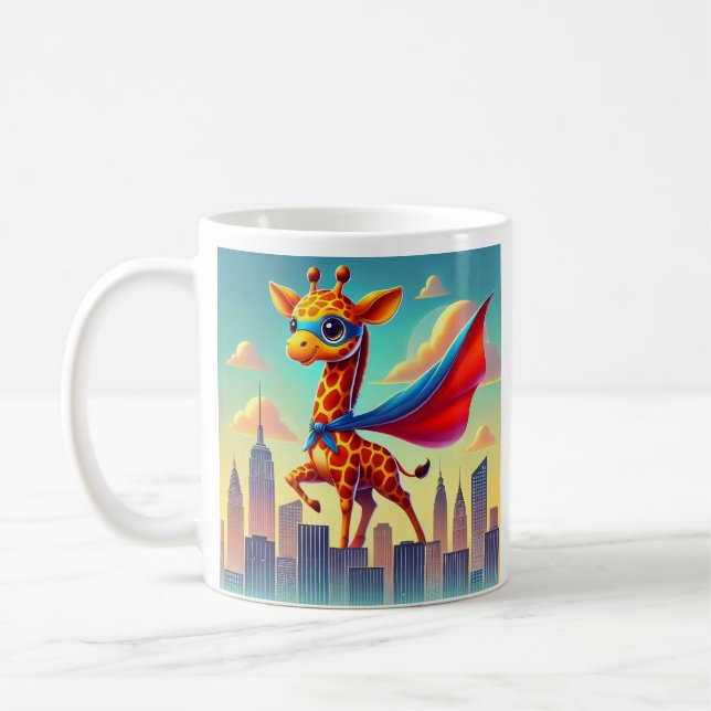Taza De Café Personalizable Giraffe de Superheroína (Izquierda)