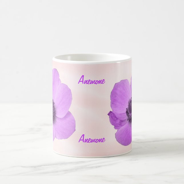 Taza De Café Personalizable Girly Pink Anemone Mug (Centro)