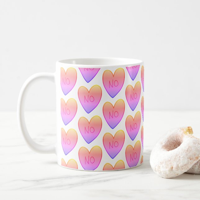 Taza De Café Personalizable Gracioso Sin Candy Heart Coffee Mug (Con donut)