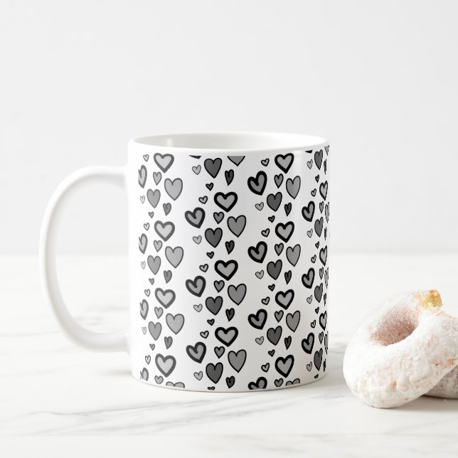 Taza De Café Personalizable Hearts Coffee Mug (Con donut)