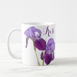Taza De Café Personalizable Iris chica nombre flores de primave