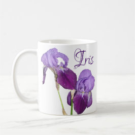 Taza De Café Personalizable Iris chica nombre flores de primave