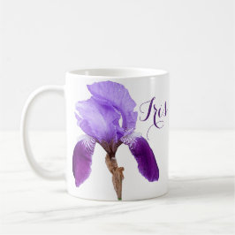 Taza De Café Personalizable Iris chica nombre flores de primave