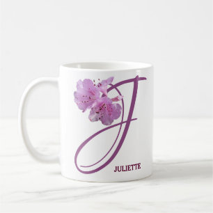 Taza De Café Personalizable Juliette nombre bonito boho floral 