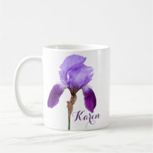 Personalizable Karen chica nombre purple iris flor