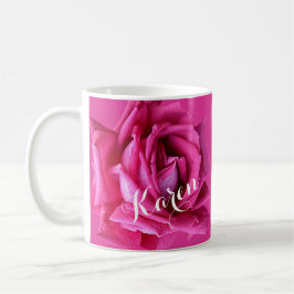 Taza De Café Personalizable Karen nombre bonito caliente rosa r
