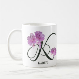Taza De Café Personalizable Karen nombre bonito chica floral ro